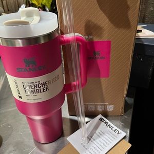Stanley H2.0 40 oz tumbler, bright pink.